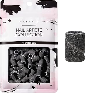Makartt Sanding Bands for Nail Drill, 100 Pcs #240 Fine Grits Nail File Sanding Bands For Drill Bits, Nail Prep Smooth Polish, Upgrade Black Thicker Durable Sanding Drill Bit For Acrylic Nails Gel