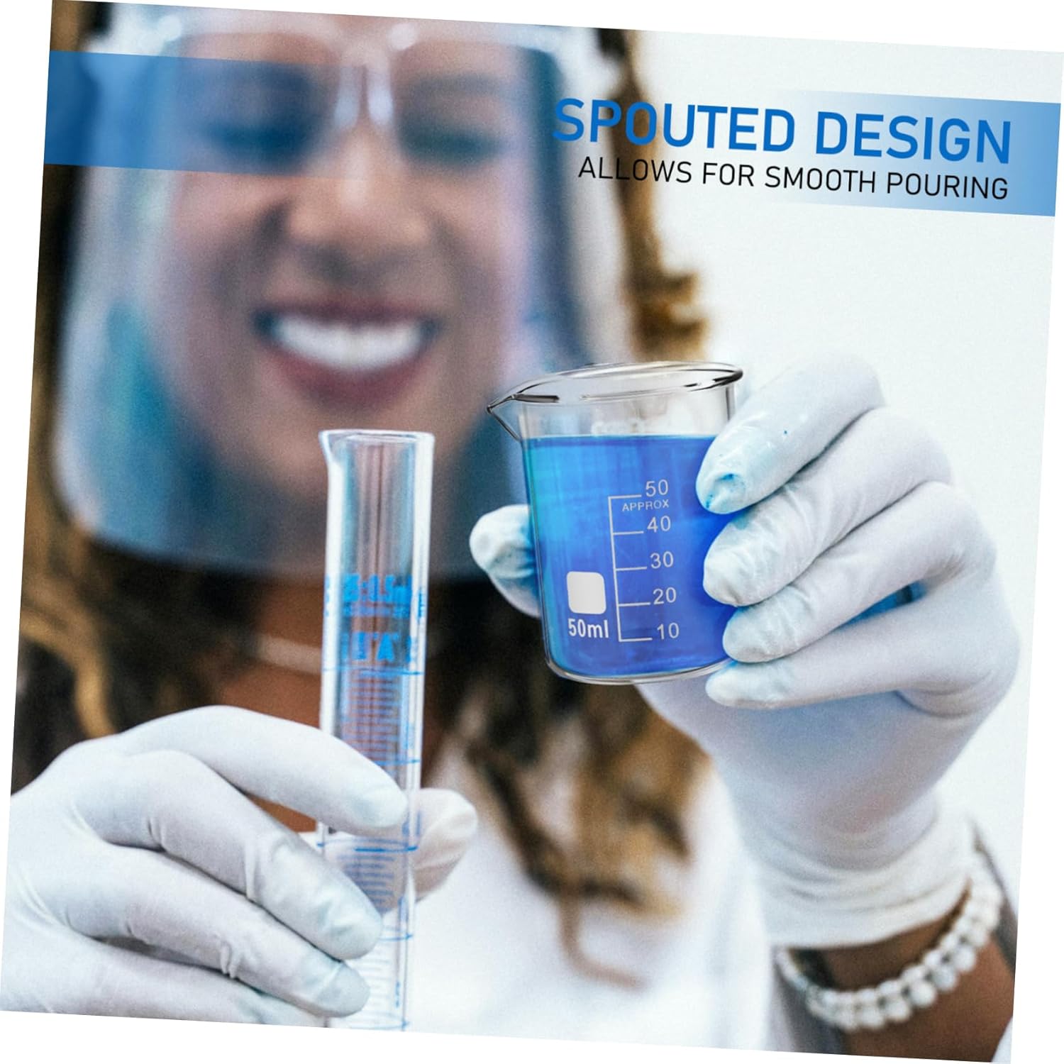 20pcs Accurate Graduated Lab Beakers Glassware Spout Science Experiment Beakers Laboratory Glassware