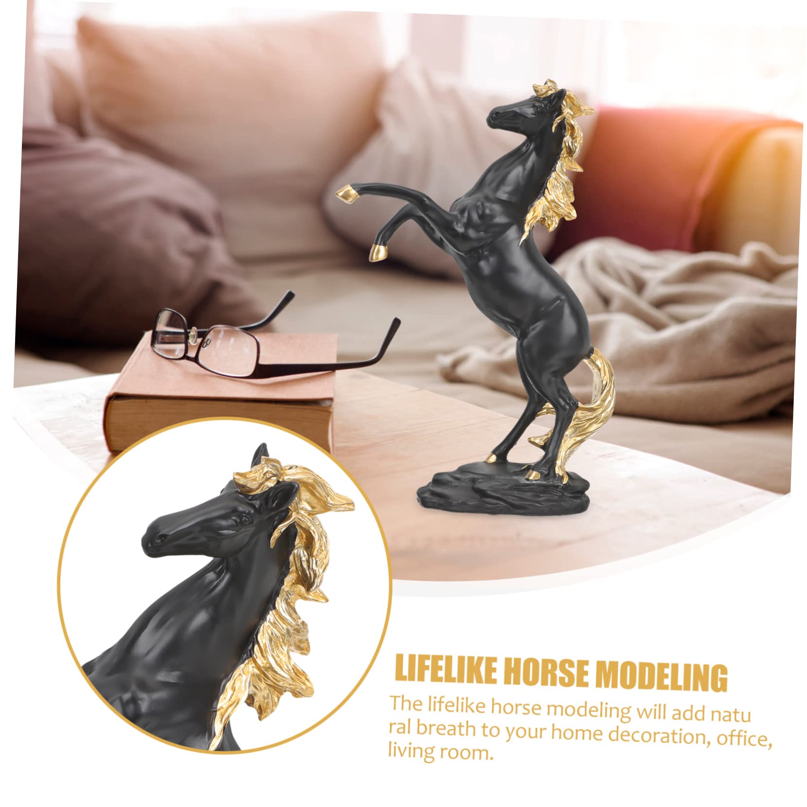 Amazon.co.jp: Homoyoyo 立馬の装飾 馬の置物 樹脂製の馬の彫刻 家用