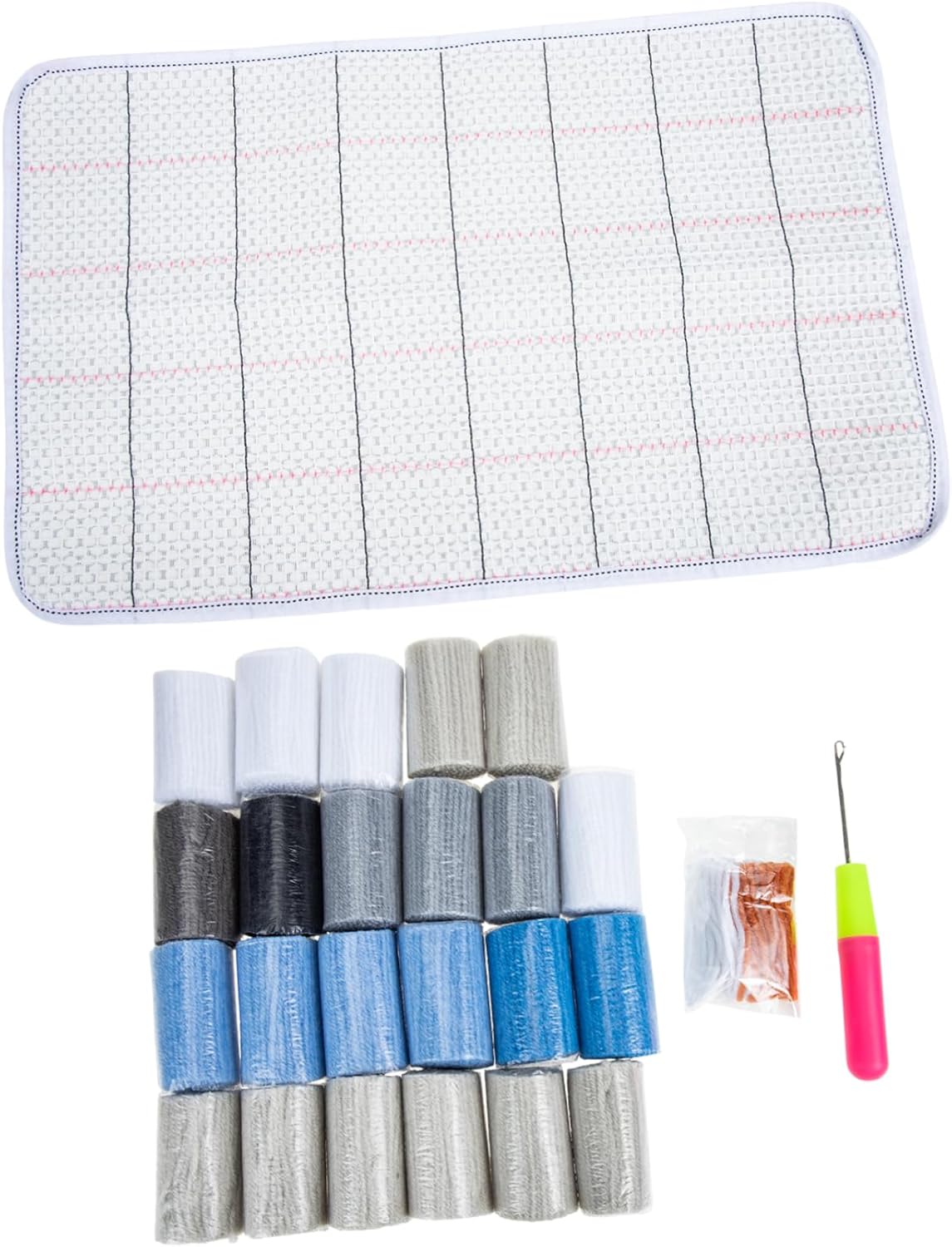 Homoyoyo Punch Needle Rug Kits Latch Hook Rug Making Kit Latch Hook Yarn Craft Supplies