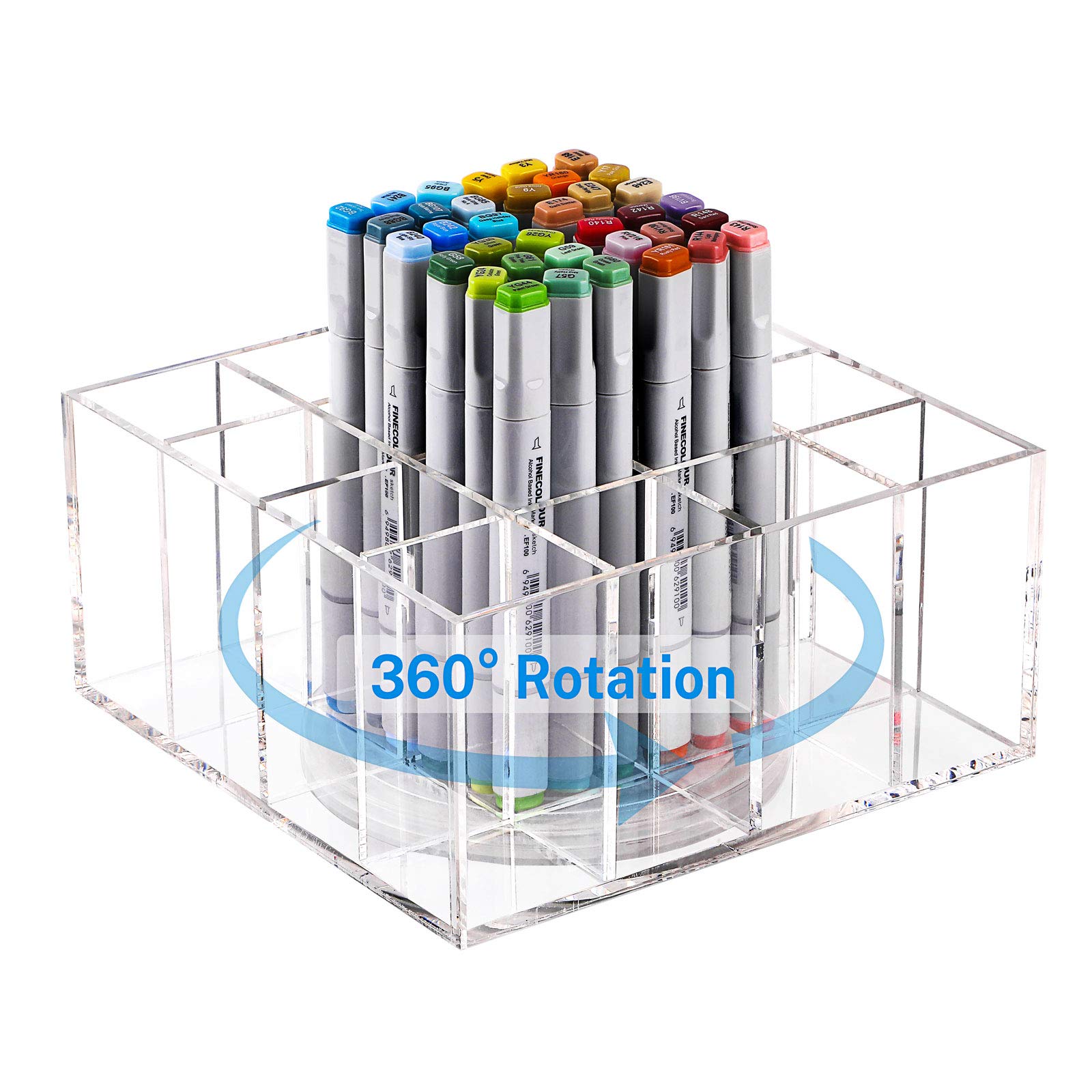 MaxGear Acrylic Pen Holder 360-Degree Rotating Clear Pen Organizer for Desk Desktop Pencil Organizer Office Supplies Organizer Stationery Organizer Caddy for Office School Home & Art Supplies
