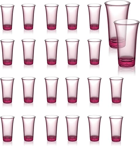 Miniatura 9 de XXIV Solar terms Vaso de chupito multicolor, juego de 24 vasos de chupito de 2 onzas, base gruesa, acrílico resistente, diseño transparente,