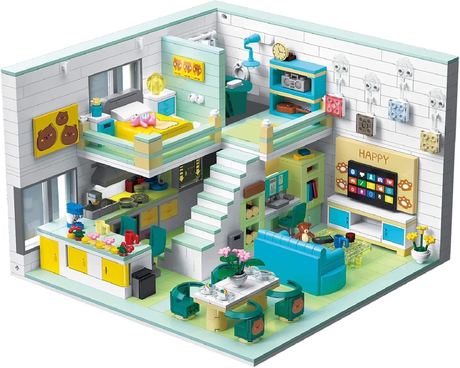 Friends House Building Block Set, Pets Collection Small Brick Model Set, Creative Mini Toy Building Sets, Children’s Day Birthday for Teens Kids Boys Girls 8+, 1035 PCS