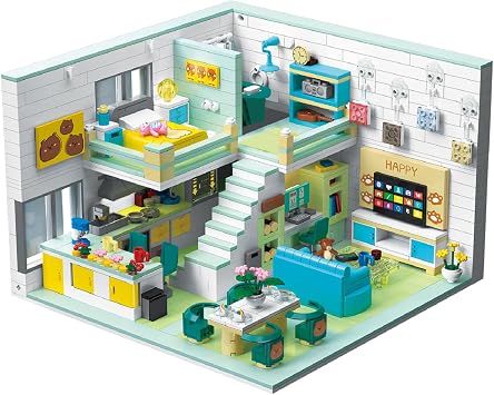 Friends House Building Block Set, Pets Collection Small Brick Model Set, Creative Mini Toy Building Sets, Childrens Day Birthday for Teens Kids Boys Girls 8+, 1035 PCS