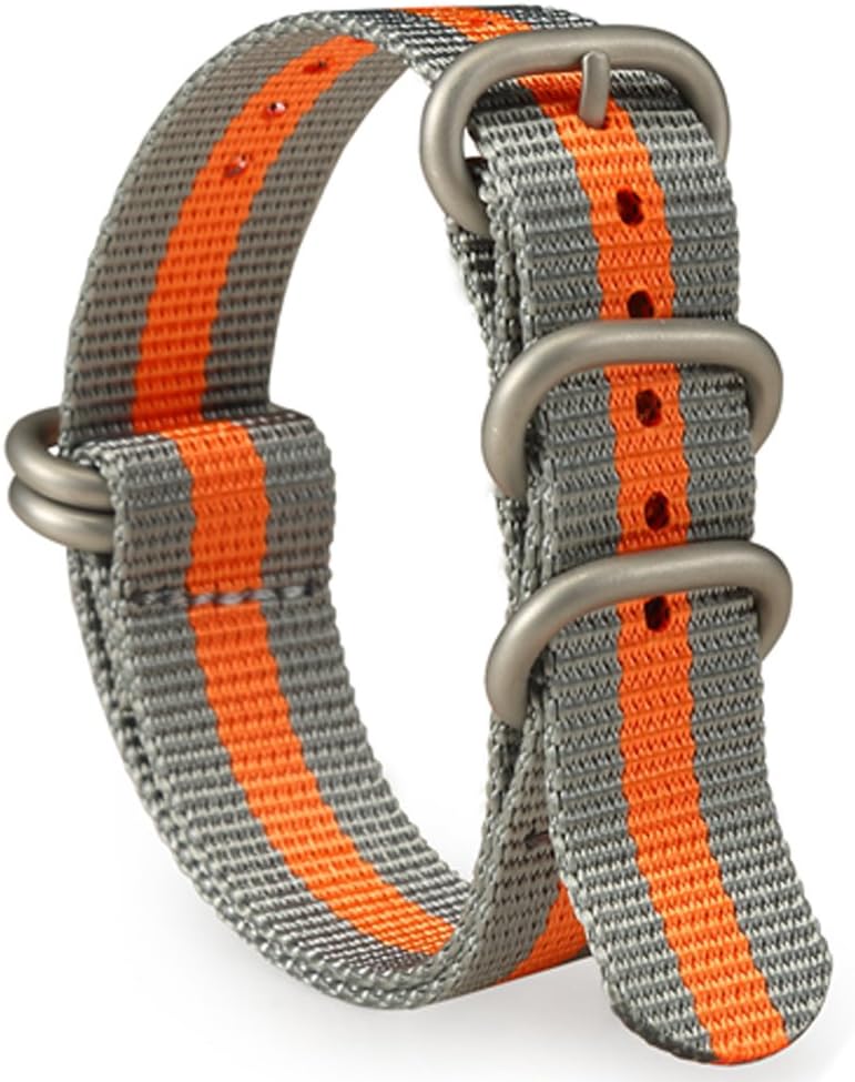 SIMCOLOR 1.5mm Zulu Watch Bands,Military Nylon Replacement Watch Strap 18mm 20mm 22mm or 24mm