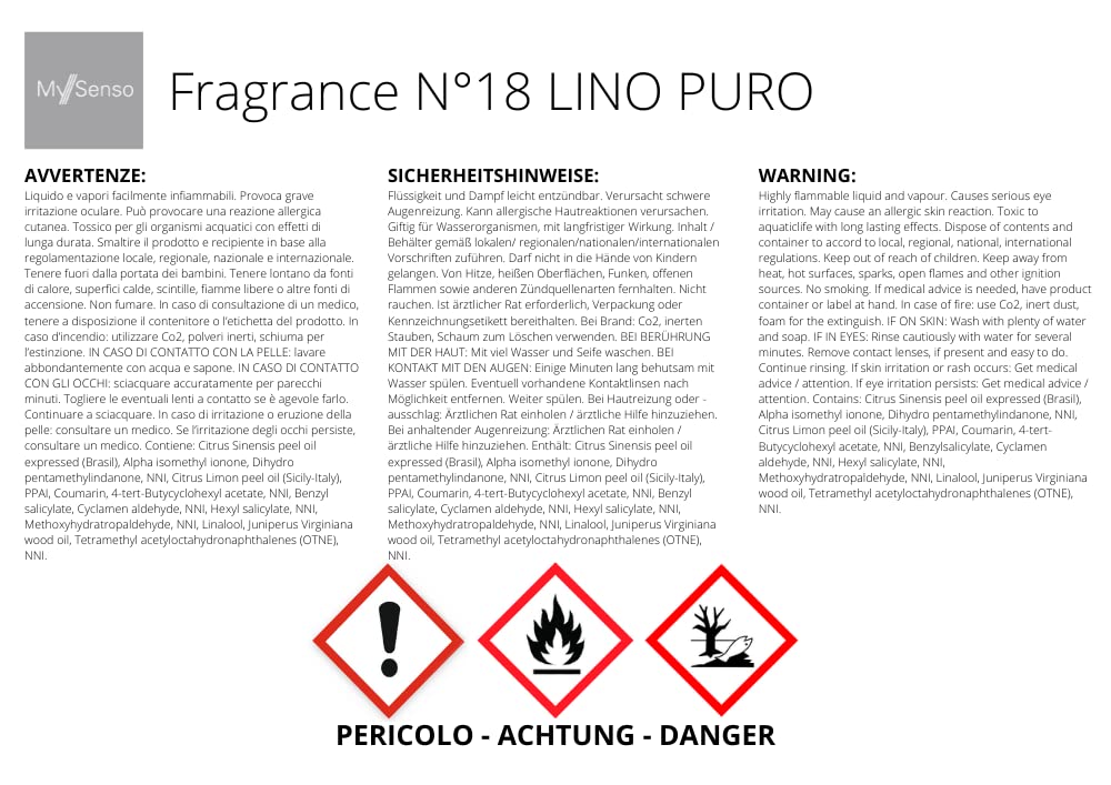 mysenso Premium dyfuzor nr 18 Lino puro 240 ml my senso zapach do pomieszczeń new look