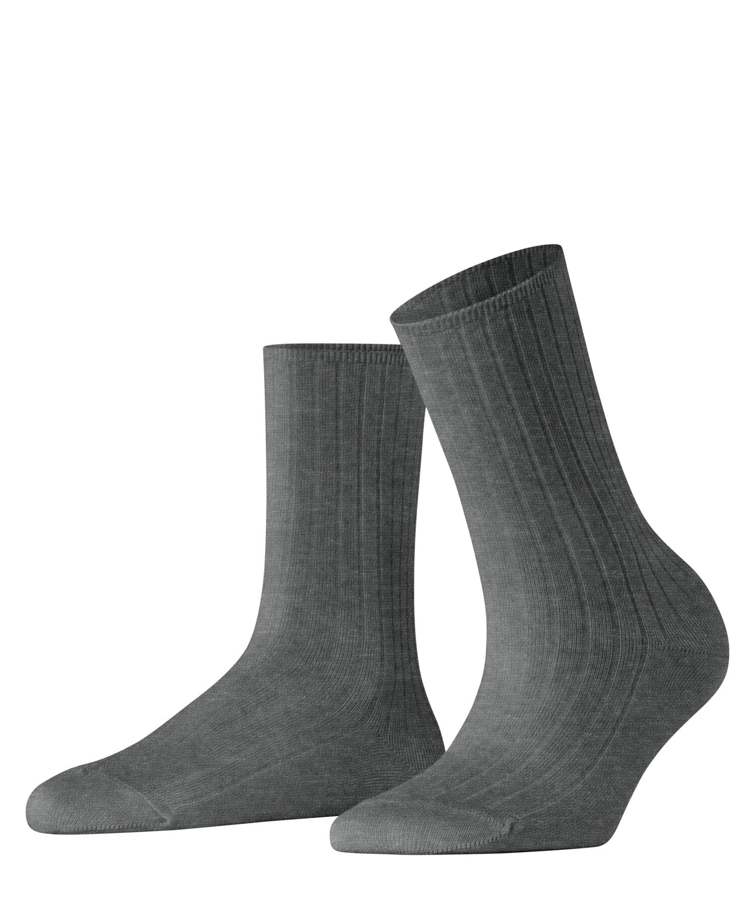 FALKE Women's Family W So Sustainable Cotton Plain 1 Pair Socks, Grey Light Melange 3390 Rib, 5.5-8