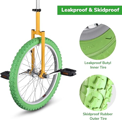 Miniatura 53 de AW Rueda de 16/18/20/24 pulgadas, asiento ajustable para exteriores, para adultos, niños, deportes al aire libre, ejercicio de fitness, para elegir