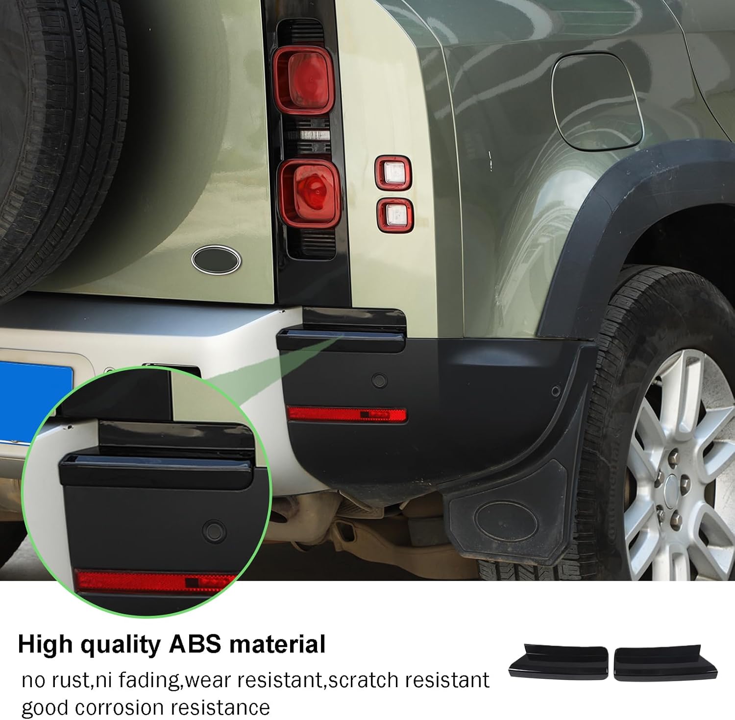 PIUGILH Rear Bumper Side Tail Light Lower Trim Compatible with Land Rover Defender 90 110 130 2020-2025 Accessories, Rear Bumper Taillight Lower Trim Cover, 2Pcs (Piano Black)