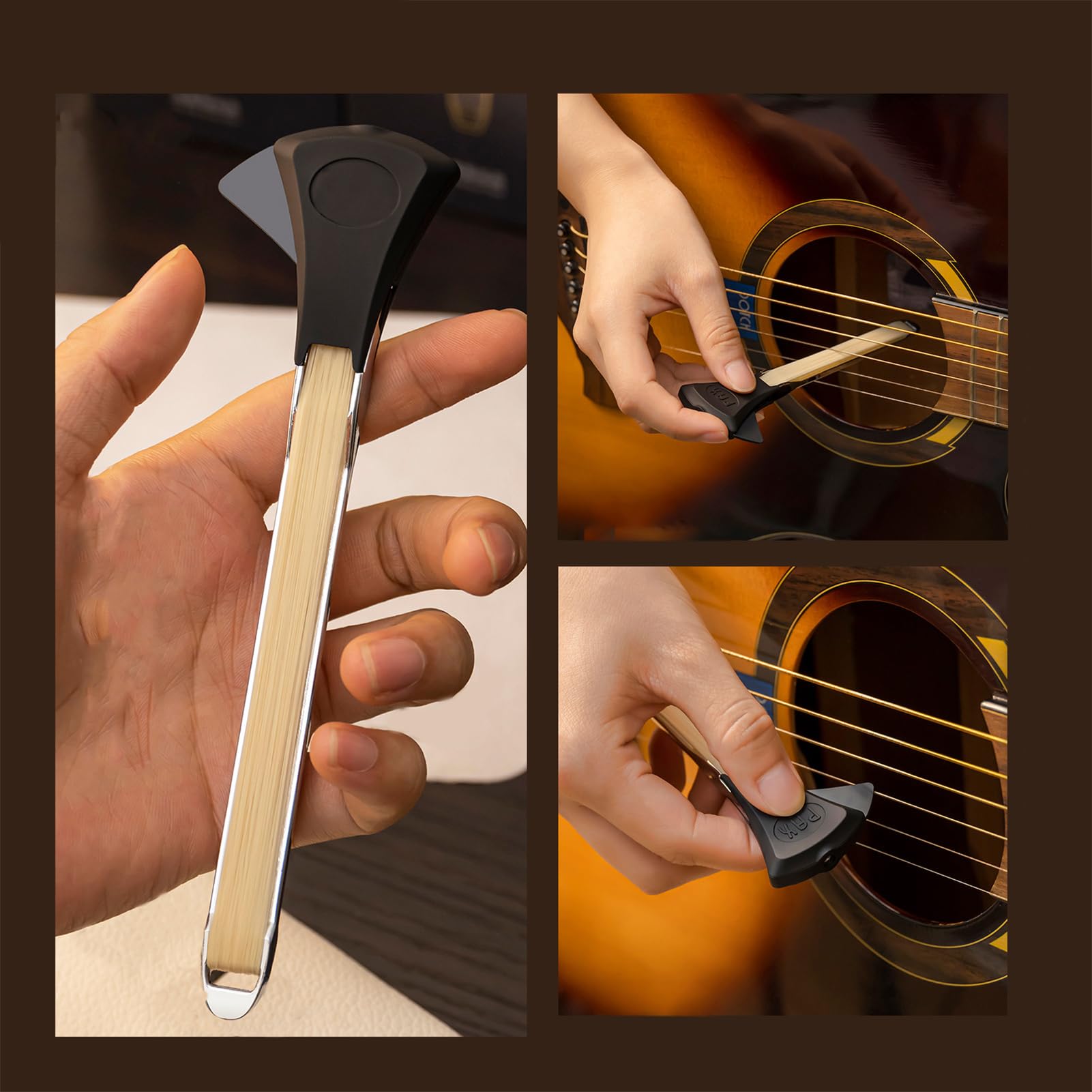 Guitar Bow,Archet De Guitare Pickaso | Prêle Double Face Intégré | Portatif D'arc De, Kit D'arc De Guitare De Pour Le Jeu De Guitare, Performances