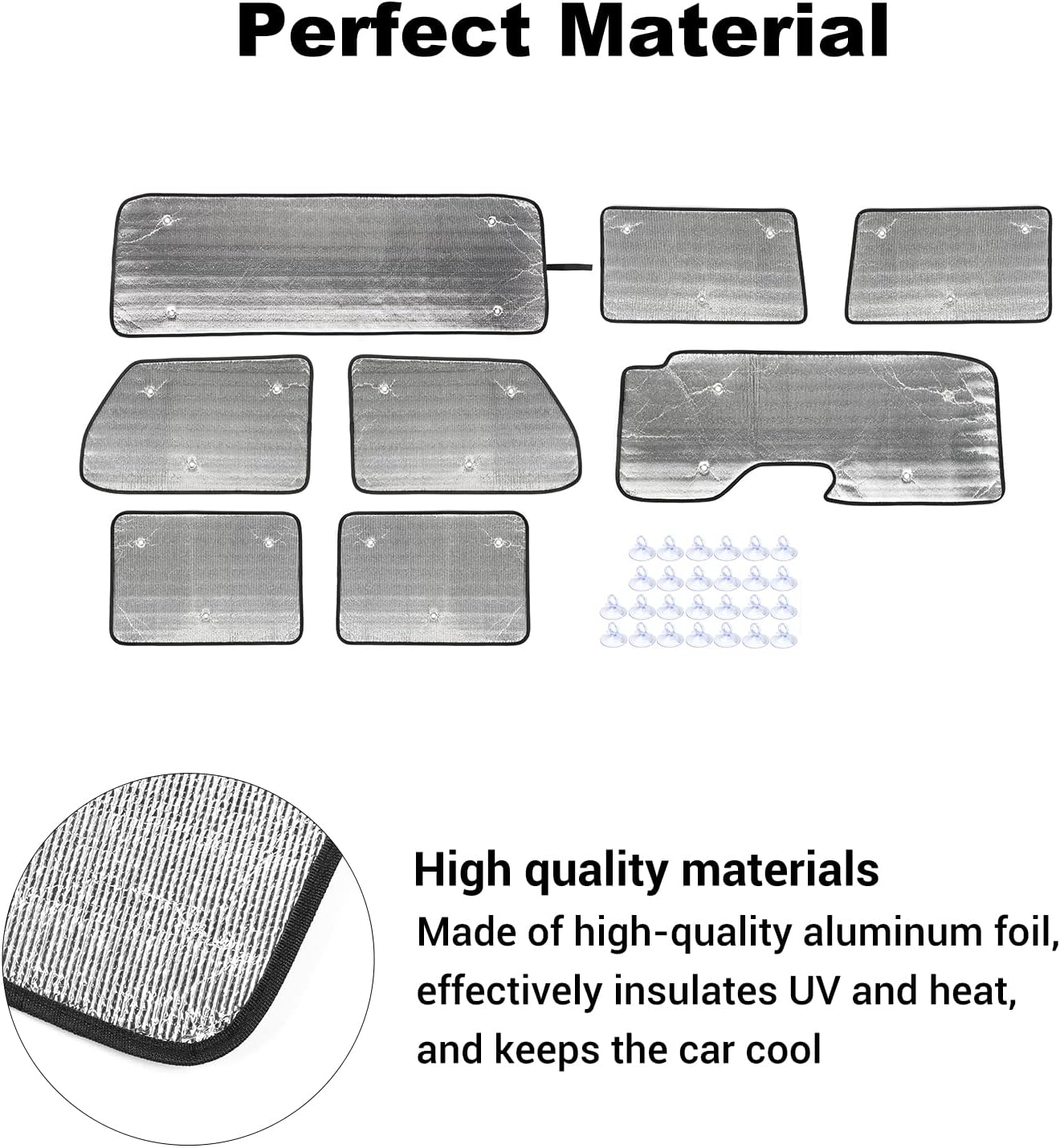 JWWY Windshield Sunshade Window Sun Shade Sun Visor Shade Panel Fit for2018-2024+Jeep Wrangler JL JLU Accessories 4Door Foldable Sun Shield Upgrade Reflective Polyester Cover Block Heat Block UV Rays