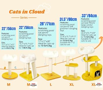Happi N Pets Cloud Cat Tree, Cat Scratching Post with Soft Bed for Kitten