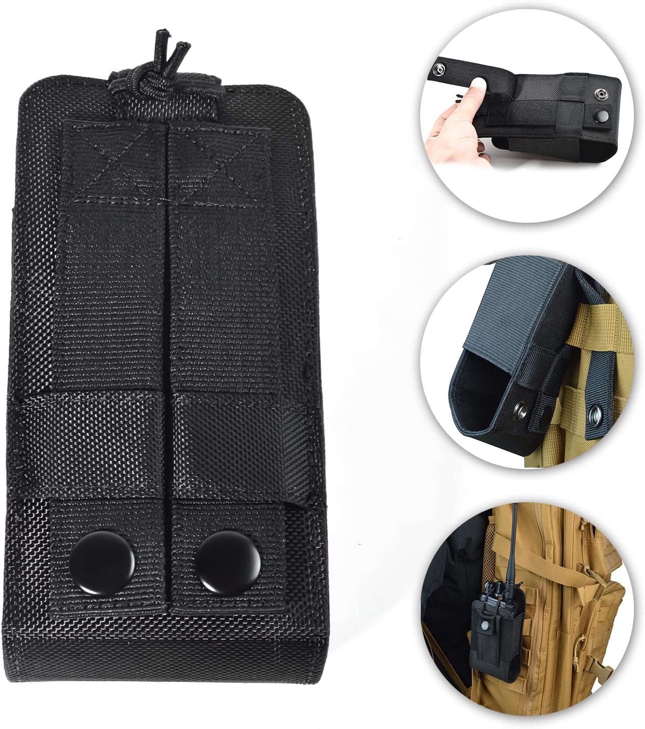 Universal Walkie Talkie Holster Molle Radio Pouch Radio Holder Nylon Case for Motorola Baofeng Midland Retevis Handheld Two Way Radio Ham CB Radio