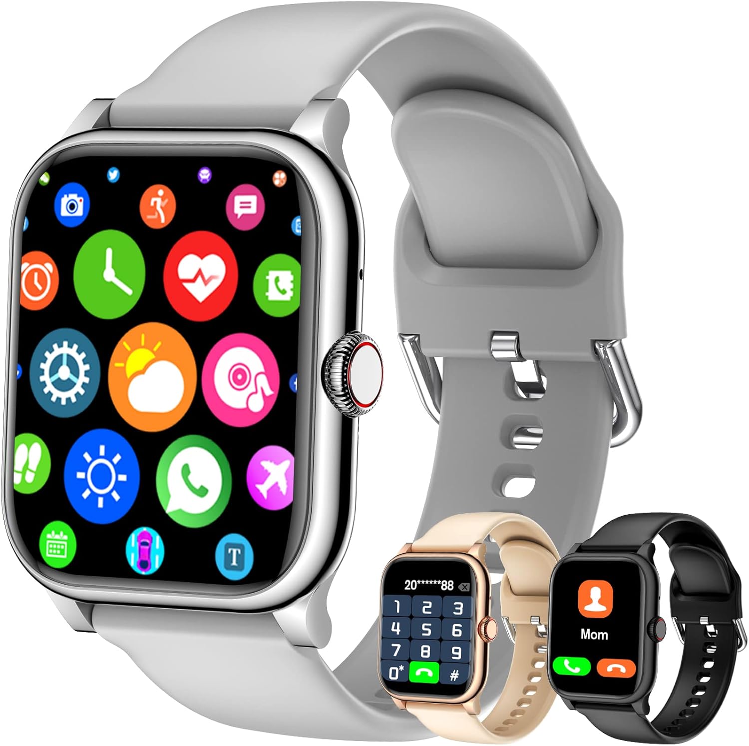 Smart Watch for Men Women, 1.81″ Large Screen Smartwatch Bluetooth with Answer/Make Call/Text, Waterproof Smart Watch for Android iOS Phones