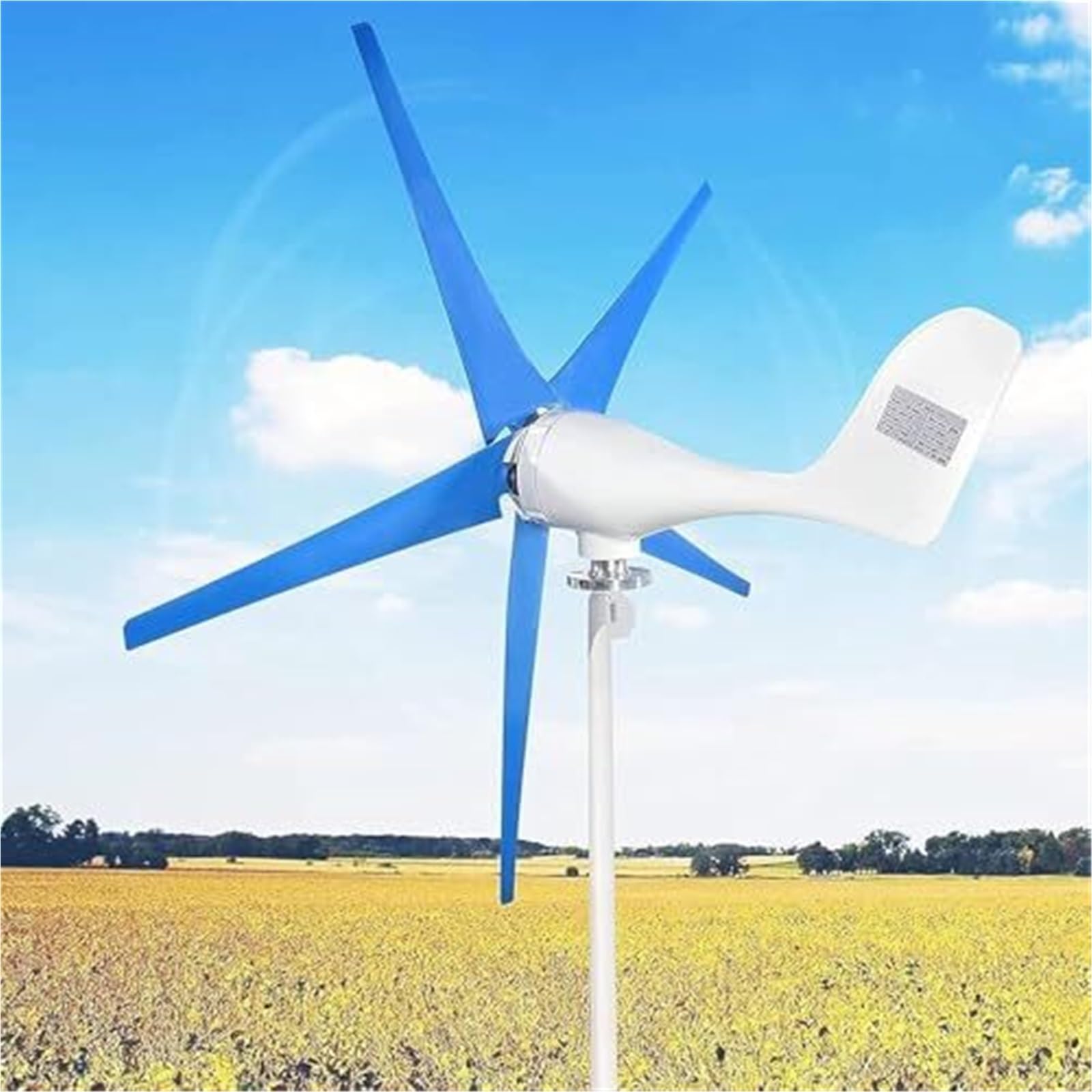 Zestaw generatora turbiny wiatrowej 5000 W, 12 V/24 V/48 V, 5-łopatowy system turbiny wiatrowej, z inteligentnym sterownikiem wiatru, idealny do rozwiązań zasilania poza siecią (24 V)