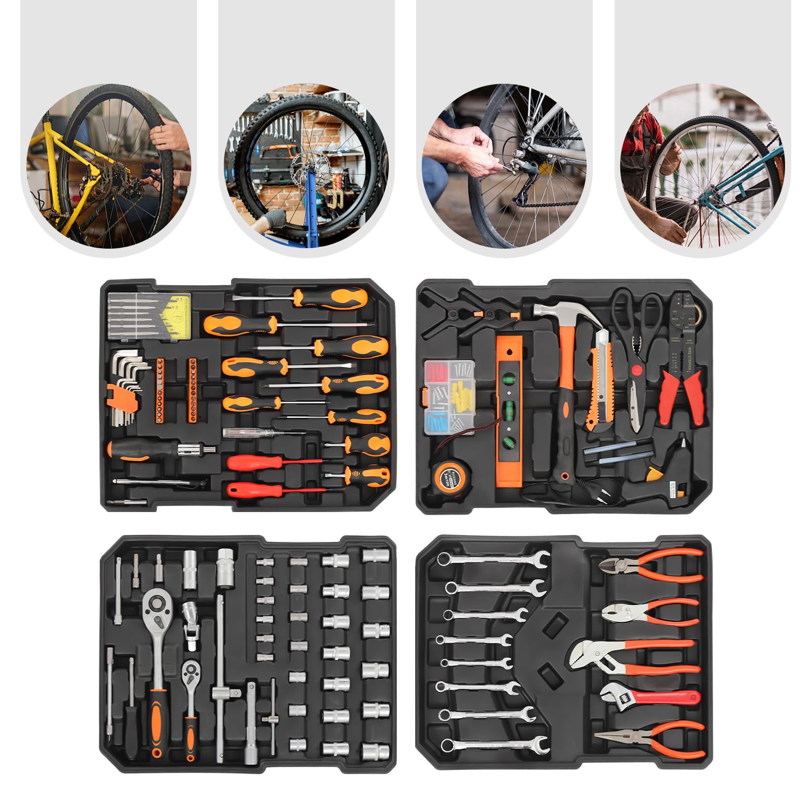 187-Piece Household Tool Set with Case, General Auto Repair Tool