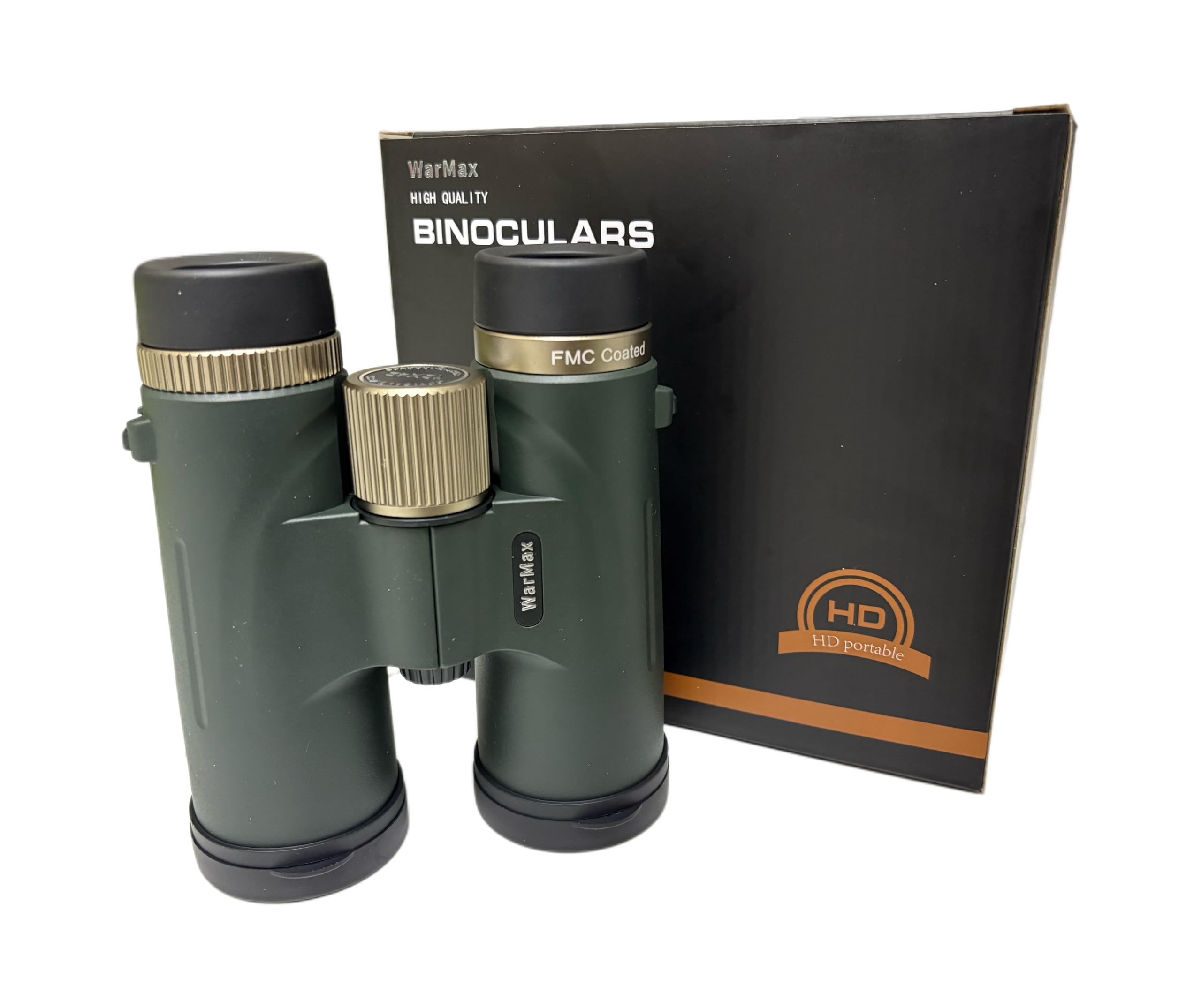Warmax Binocolo, HD12 x 42 adulti ad alto ingrandimento, ideale per birdwatching, viaggi, osservazione delle stelle, caccia, visione più ampia, concerti, messa a fuoco intelligente (nero con Ph mobile
