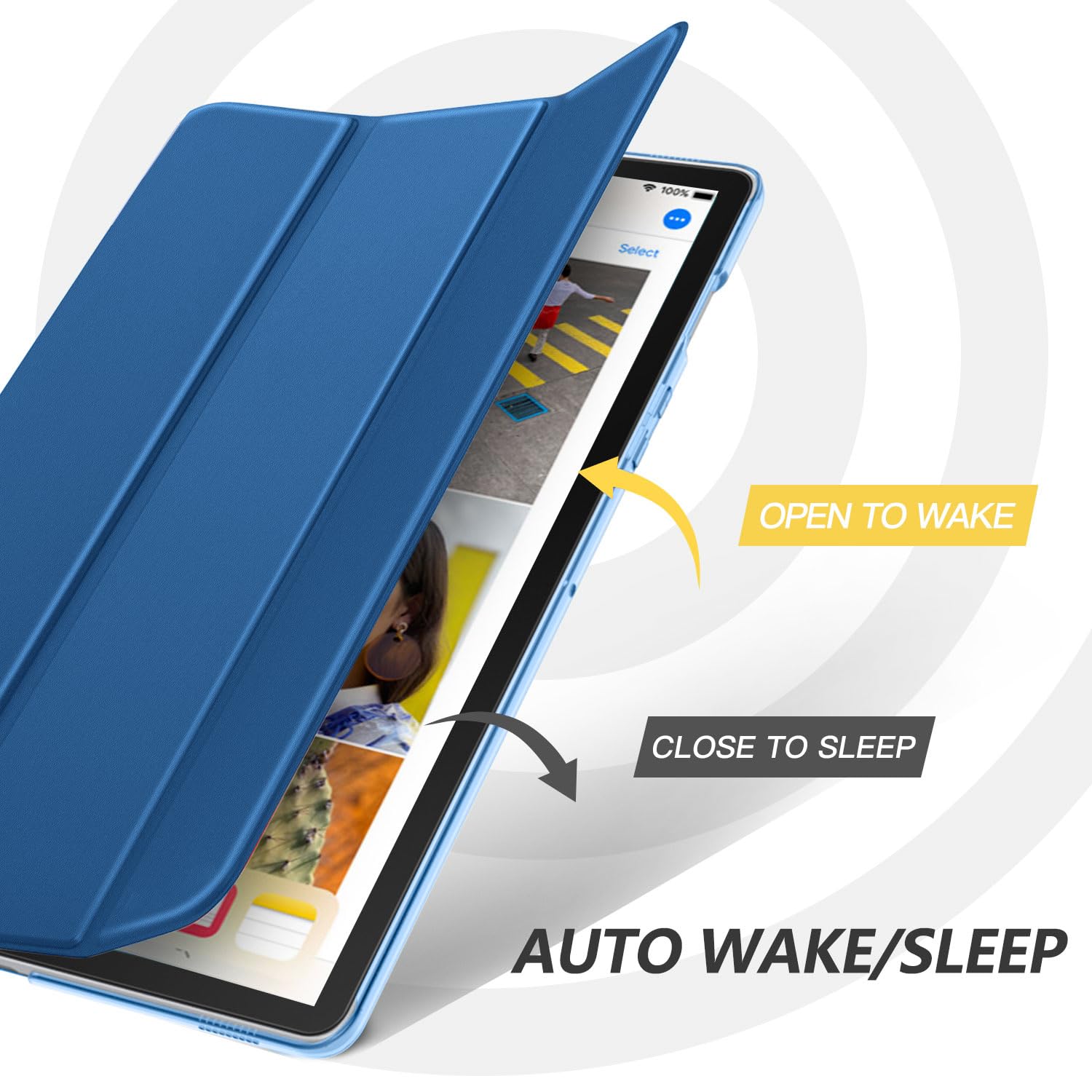 MoKo Case Fit Samsung Galaxy Tab S5e 2019, Ultra Thin Slim Shell Trifold Stand Cover with Frosted Back with Auto Wake and Sleep for Galaxy Tab S5e SM-T720/SM-T725 2019 Tablet, Dark Sea Blue