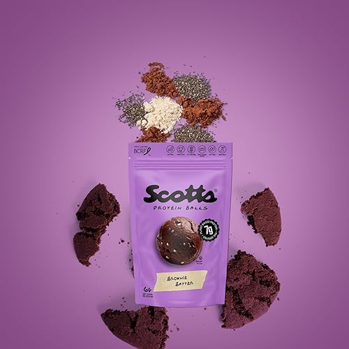 Vista 9 de Scott's Bolas de proteína, bocadillo a base de plantas con 0.27 onzas de proteína, sin gluten, sin OMG, sin lácteos, bocados energéticos saludables
