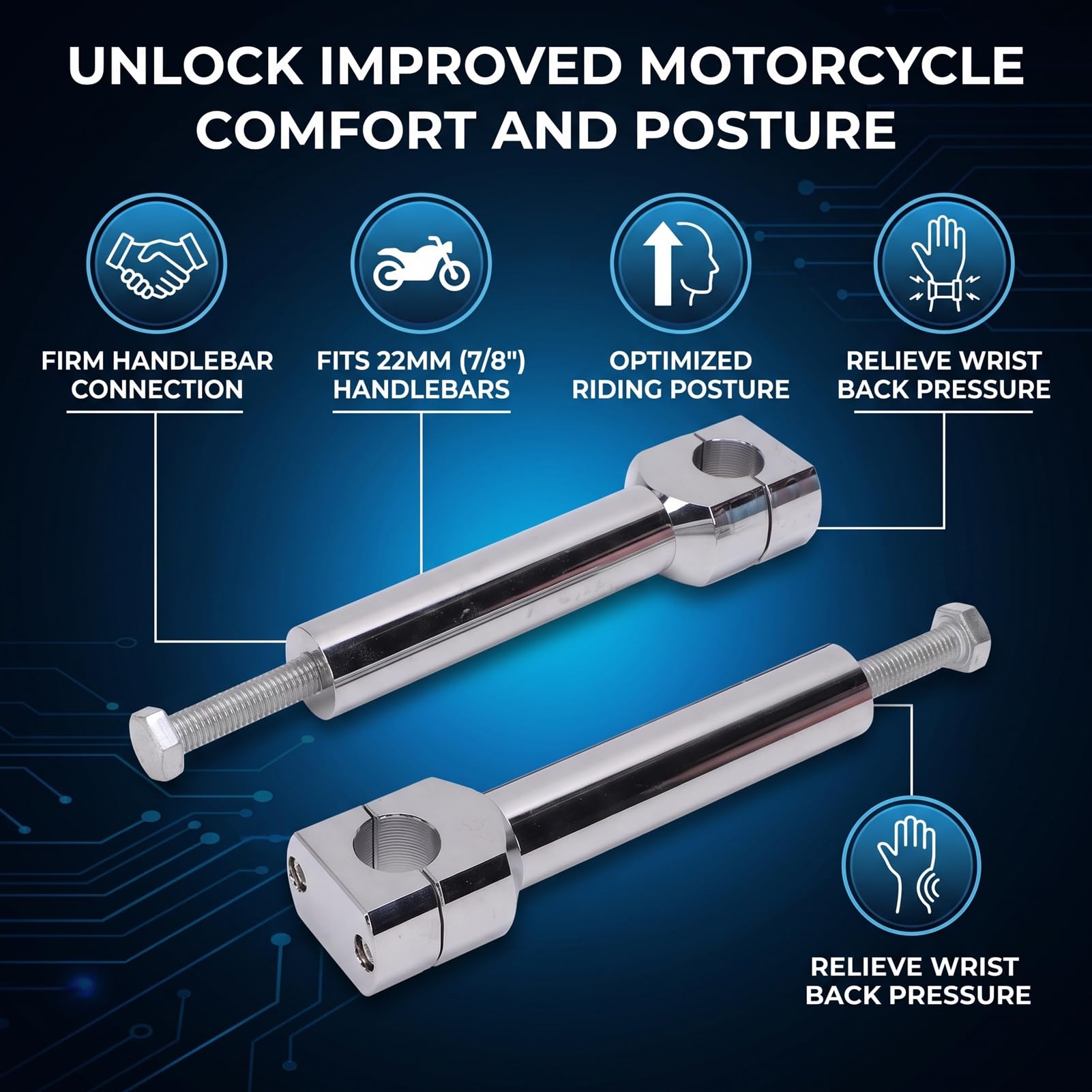 Yctze Podnośniki Kierownicy Motocykla 22mm Płaski Zacisk ze Stopu Aluminium