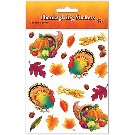 Beistle Thanksgiving Stickers: Express Gratitude in a Delightful Way
