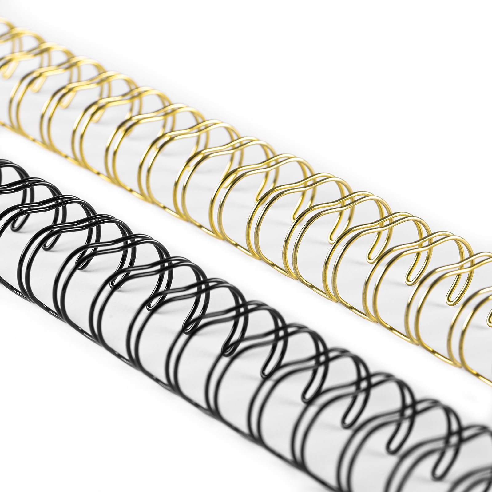 Vaessen Creative Espirales para Encuadernación Metálicas 2:1 Negro & Dorado - 8 Uds de 16 mm para la Encuadernadora Bind Easy - Gusanillos para Cuadernos, Agendas, Diarios y Álbumes