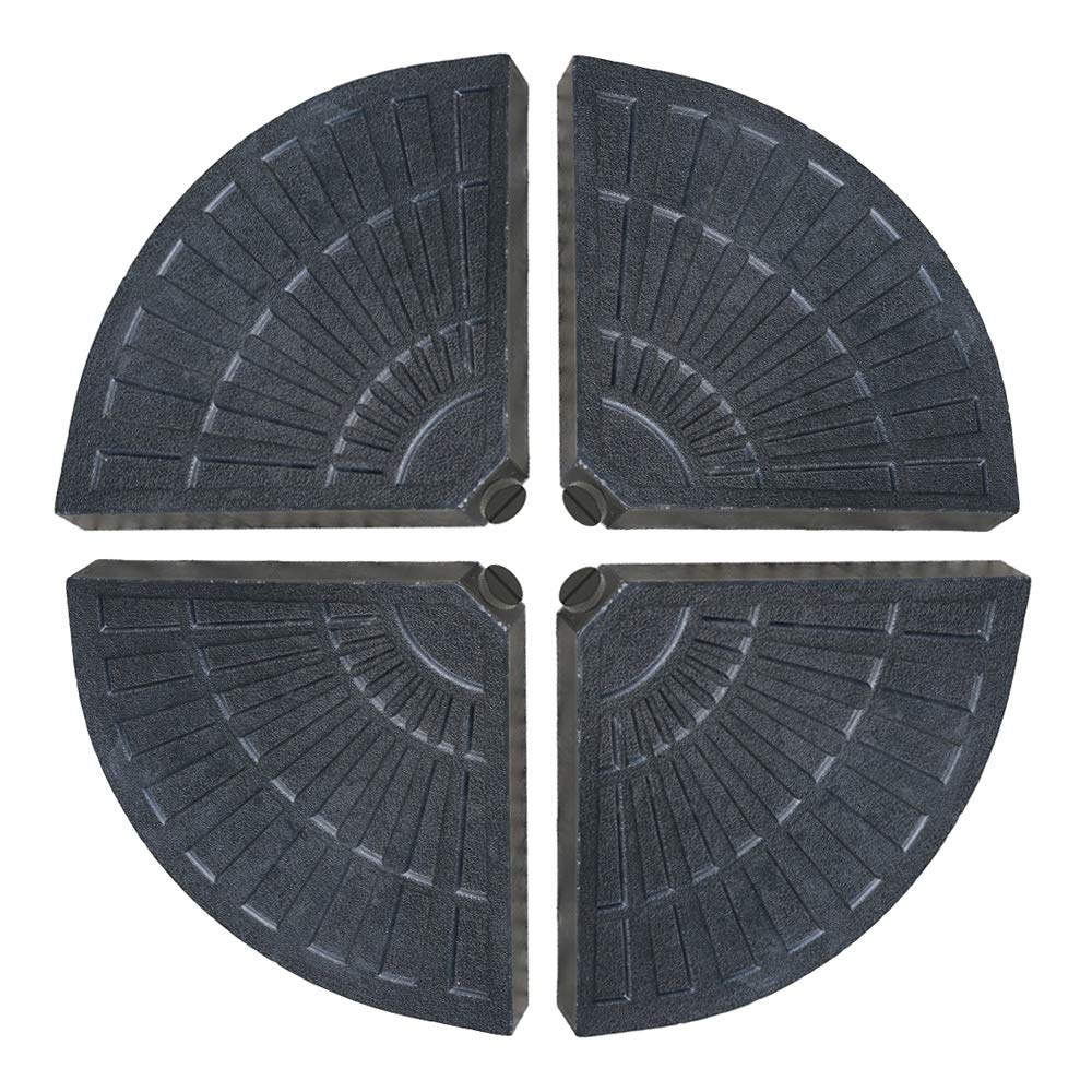 LOLAhome Set de 4 sujeciones para Parasol excéntrico rellenables Negras de HDPE de 48x48x7 cm