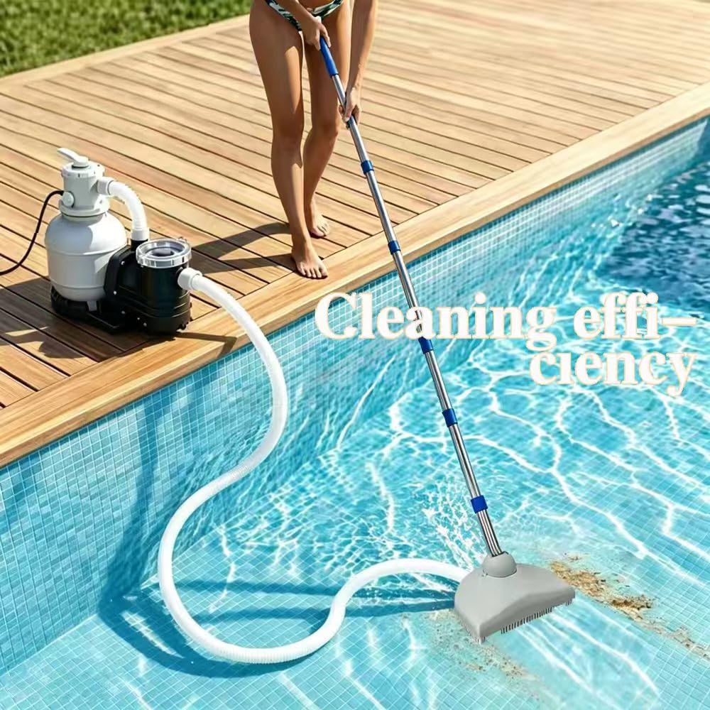 Poolsauger Bodensauger mit Einziehbarer Schlauch 3.5m, Pool Reinigung Bodensauger mit Teleskopstange 2.3m, Staubsauger Unterwasser, Reinigungsbürste für Schwimmbad, Teich, Whirlpool, Bad und Spa