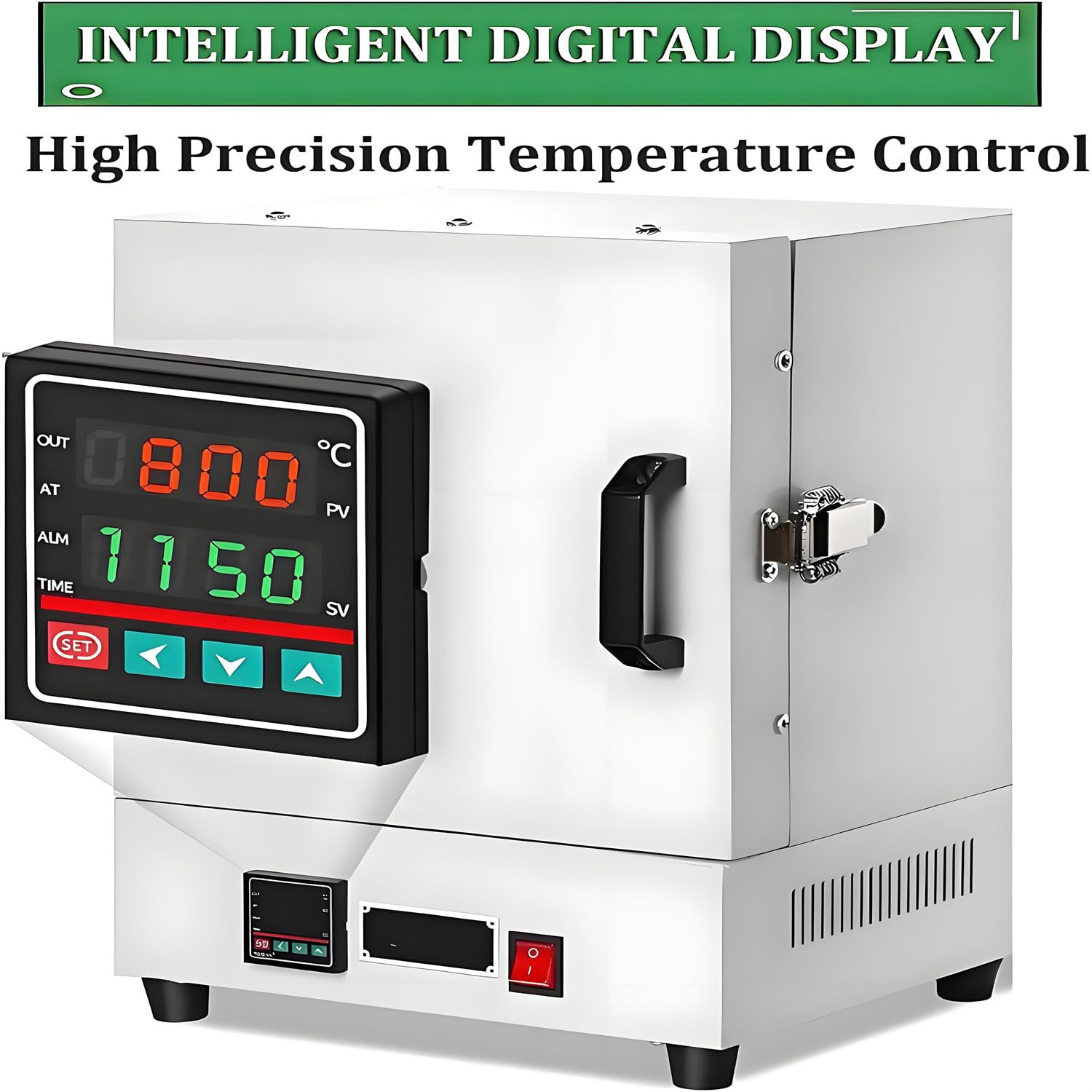 Horno De Mufla Eléctrico Laboratorio, Horno Fibra Cerámica Cerrado, 1150 ℃, 2000 W Horno Quemado Eléctrico para Joyería, Pantalla Inteligente Temperatura Y Calentamiento Uniforme