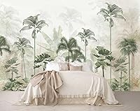Vista 45 de Papel tapiz tropical de hojas de plátano verde, murales de plantas para dormitorio y sala de estar (no es autoadhesivo)
