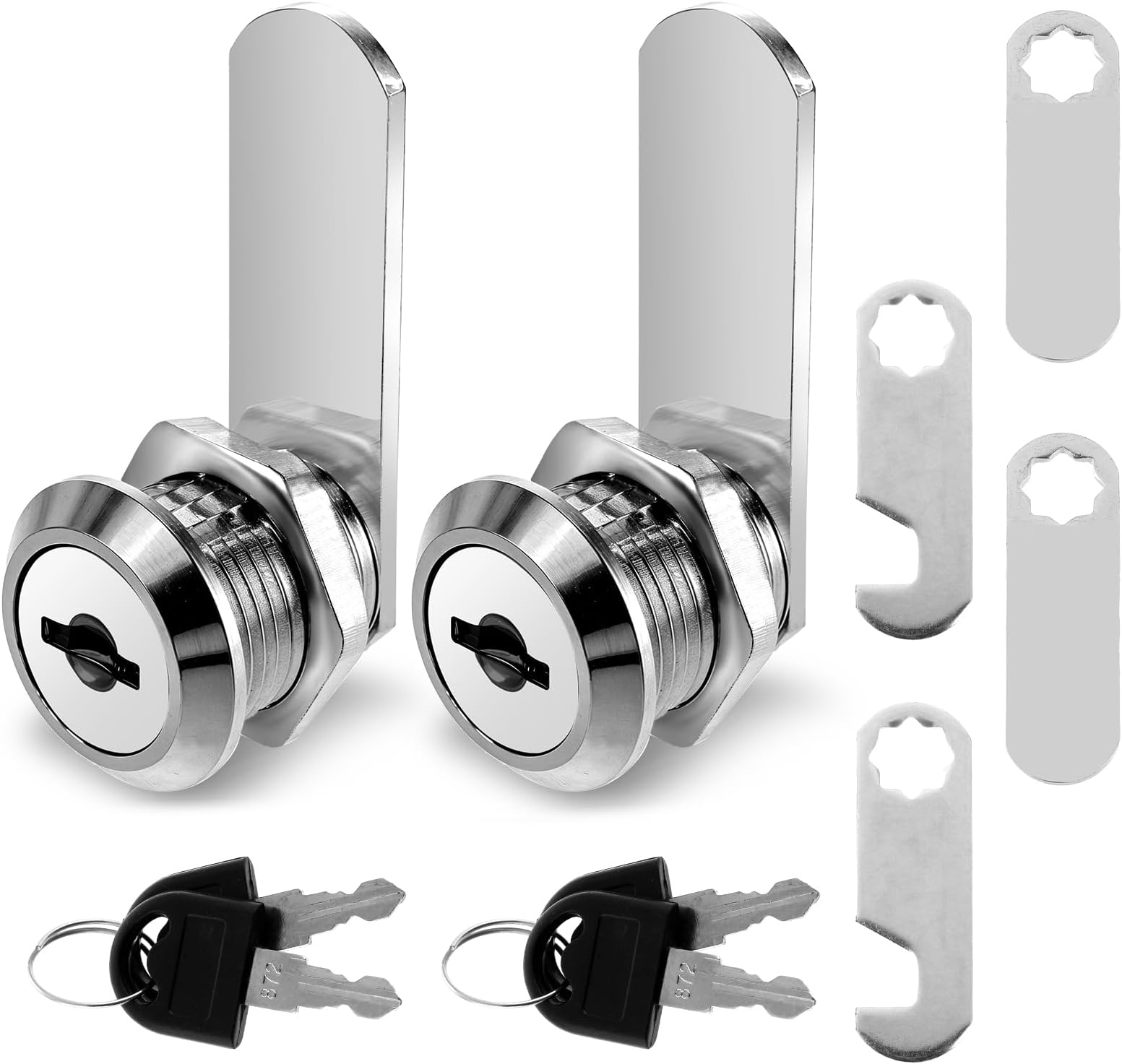 2 Pcs File Cabinet Lock Replacement Tool Box Locks with Keys Cam Lock Mailbox General Tool Box Lock Mailbox Cam Lock 5/8" Cylinder Cabinet Cam Lock Secured Lock with Key Toolbox Lock Zinc Alloy Drawer