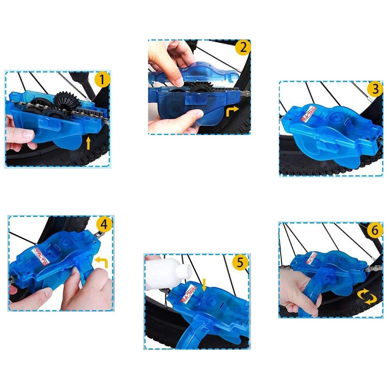 Nettoyeur De Chaîne Vélo Professionnel - Kit Complet Avec Brosse Double, Brosse Chaîne Et Outils - Facile Et Efficace Pour VTT, Route, Ville