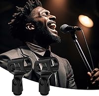 Vista 4 de 4 soportes para micrófono, clip de soporte de micrófono de ángulo ajustable para soporte, clip de micrófono flexible de goma, soporte de micrófono