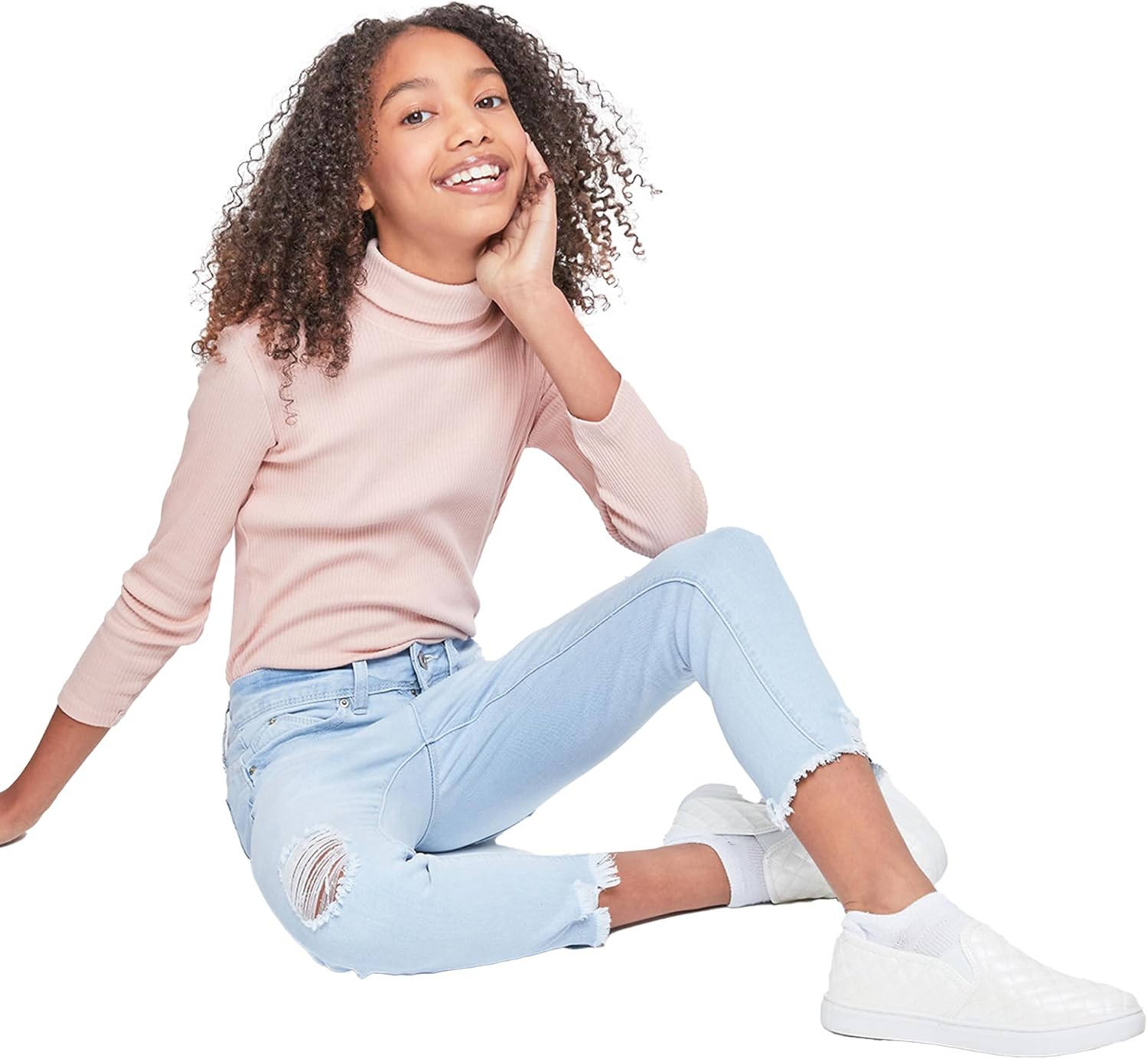 YMI Girls' YMI Jeans Girls Wannabettafit Ankle Jeans with Dogbite Hem