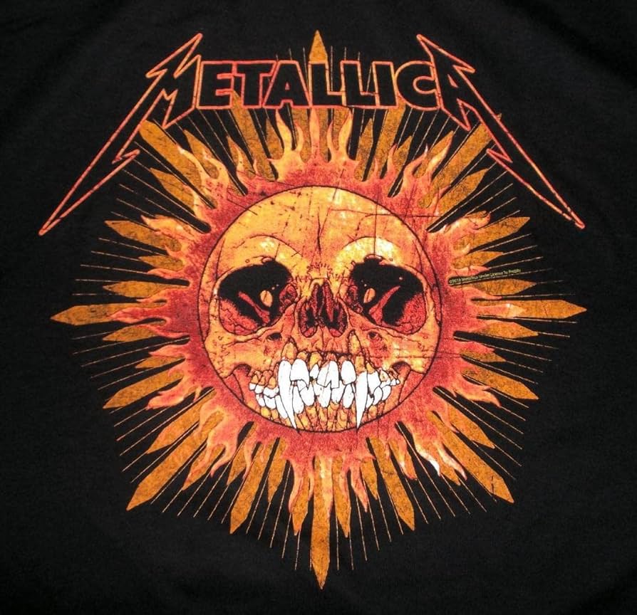 メタリカ スカル太陽グラフィックTシャツ Amazon.co.jp