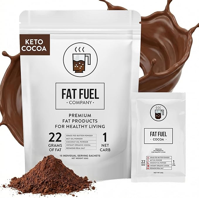 Fat Fuel Keto Cocoa 22g Grass Fed Butter MCT Oil Coconut Salt miniatura 8