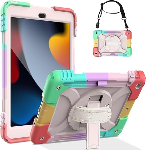 LTROP Funda para iPad 10.2 202120202019, iPad de 987 generación para niños, a prueba de golpes, funda para iPad 10.2 con soporte para lápices,