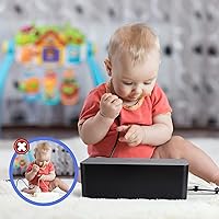 Vista 6 de Caja organizadora de cables, juego de tres, cubierta de alimentación, soporte de cables, protector contra sobretensiones para escritorio (negro)