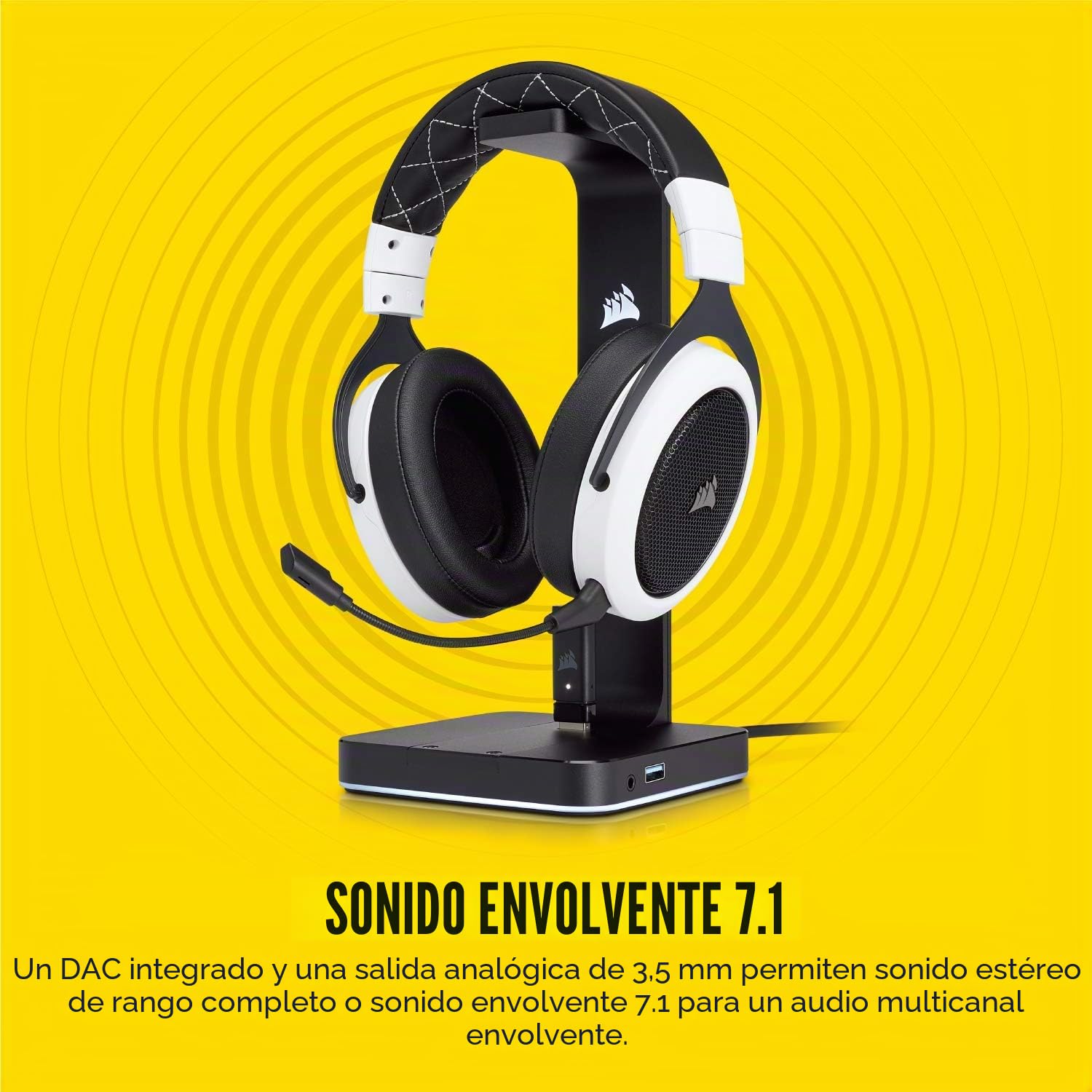 Corsair ST100 RGB Premium Interior Negro - Soporte (Auriculares, Interior, Negro, Respaldo)