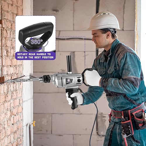 Miniatura 2 de Juego de mezcladores de taladro de alta resistencia de 1100 W 10 A, máquina de taladro mezclador con mango de pala, taladros eléctricos de 12