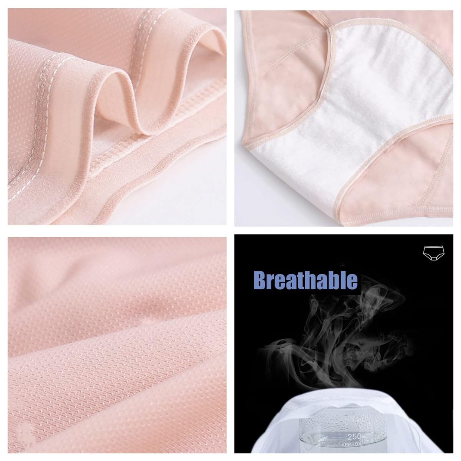 Braguitas a Prueba de Fugas para Mujer Bragas de Incontinencia, Bragas Menstruales de Algodón para Mujer, Bragas para Períodos Menstruales Lavables y Reutilizables