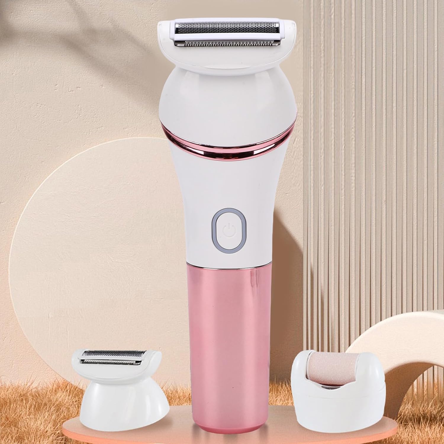 4 in 1 Body Hair Trimmer for Women and Men, Electric Bikini Epilator Hair Removal with Foot File Head, Water Proof and Washable Design for Dry and Wet Use