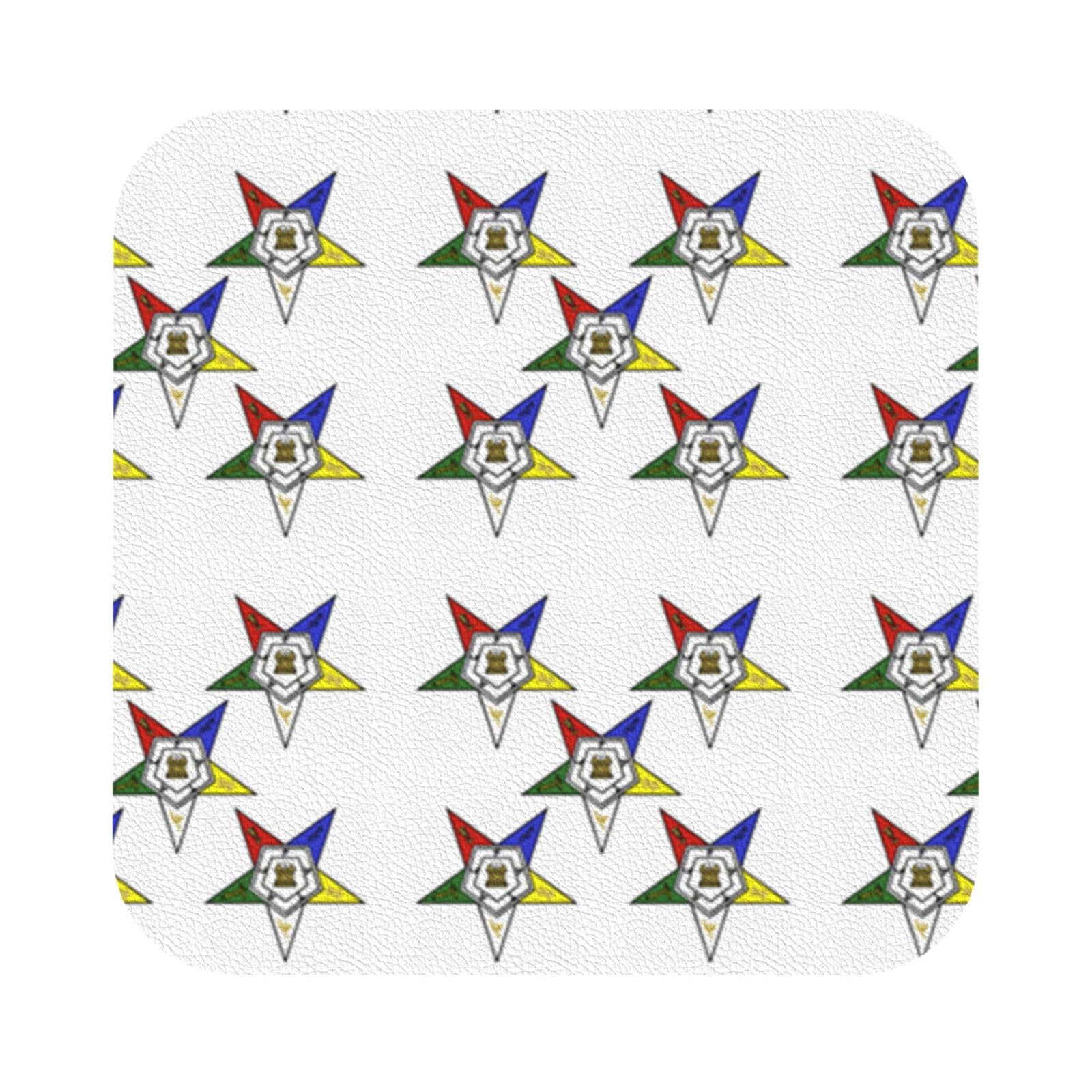 Stars Eastern Stars PU Leather Coasters Set of 6 Square Drink Coasters