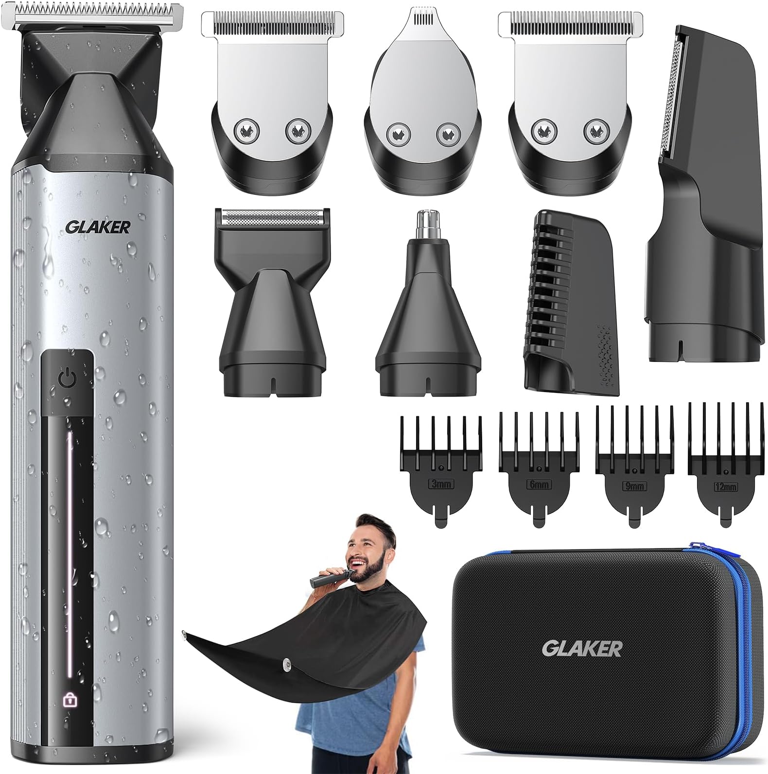 GLAKER Hair Clippers For Men Professional - Cordless Clippers And Trimmers Set, Complete Barber Kit For Hair Trimming & Beard Grooming, Mens Haircutting Kits For Blending & Fade Cuts (Green - View #11