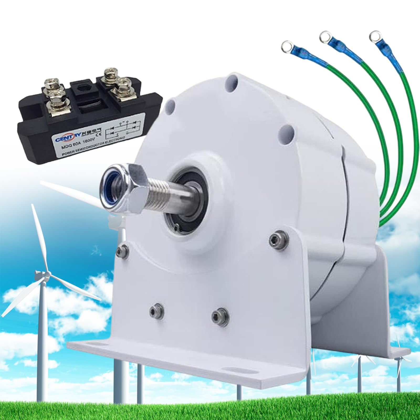 12000W 12V 24V 48V Low RPM Permanent Magnet Generator with DC Controller 3 Phase Gearless Permanent Magnet Generator for Wind Turbine Generator Water Turbine,12V