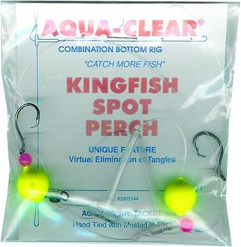 Aqua Clear Lure with Circle Hooks and Red Beads, Size 4
