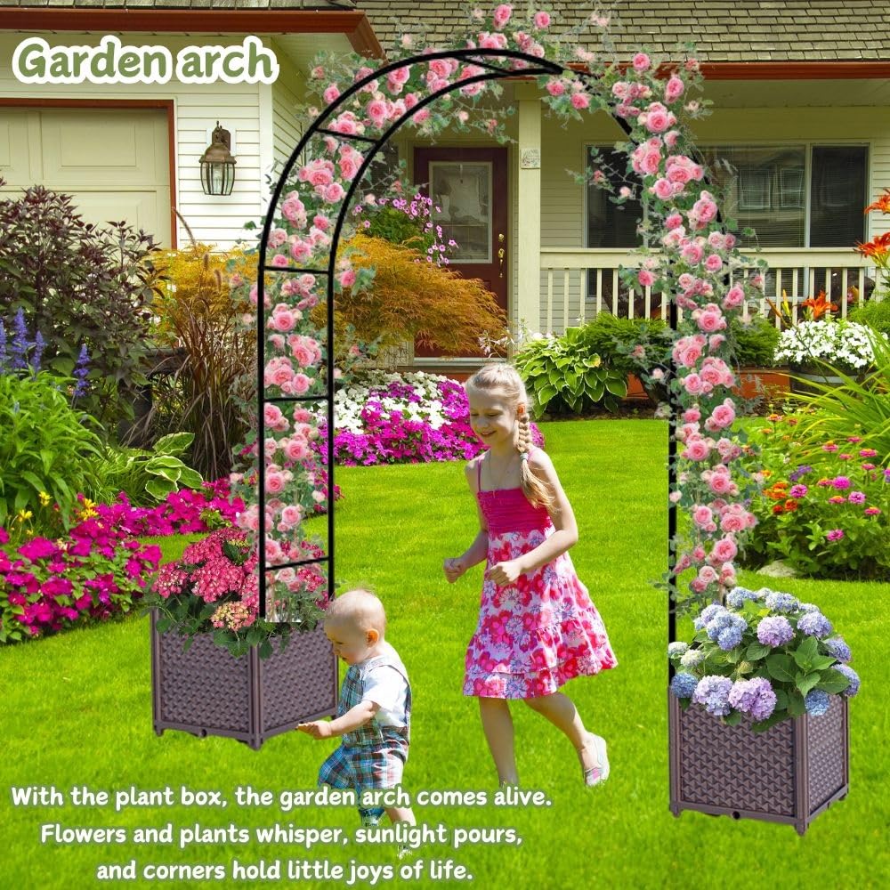 Pergolato da Giardino per Piante rampicanti da Esterno, Arco in Metallo, Arco per Matrimoni, Supporto per fondale, da Utilizzare all'Ingresso del Giardino (Larghezza: 340 cm/Altezza: 220 cm)