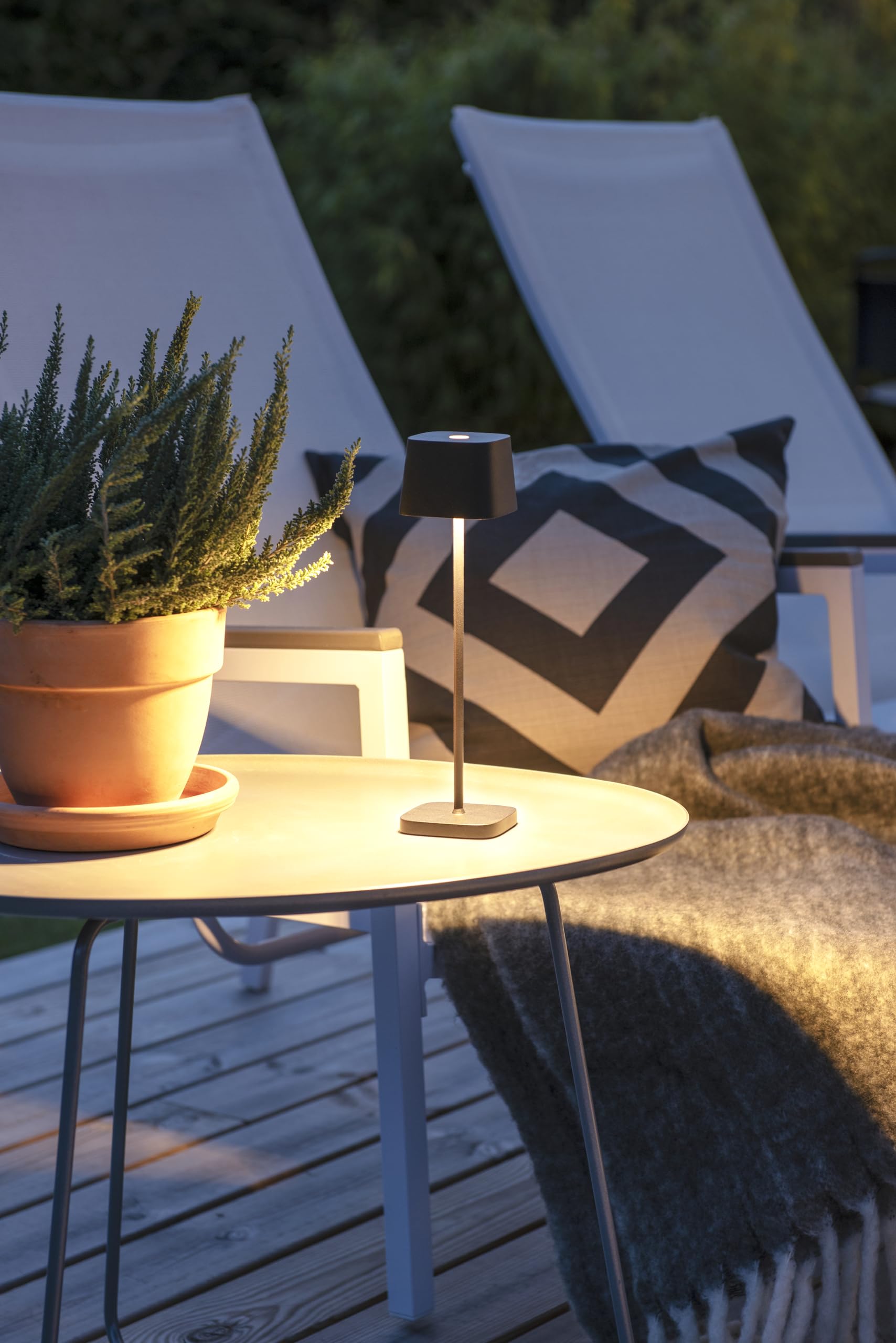 Konstsmide Akku-Tischleuchte Capri Mini schwarz | Indoor/Outdoor | 7829-750, 7 x 20 x 7 cm