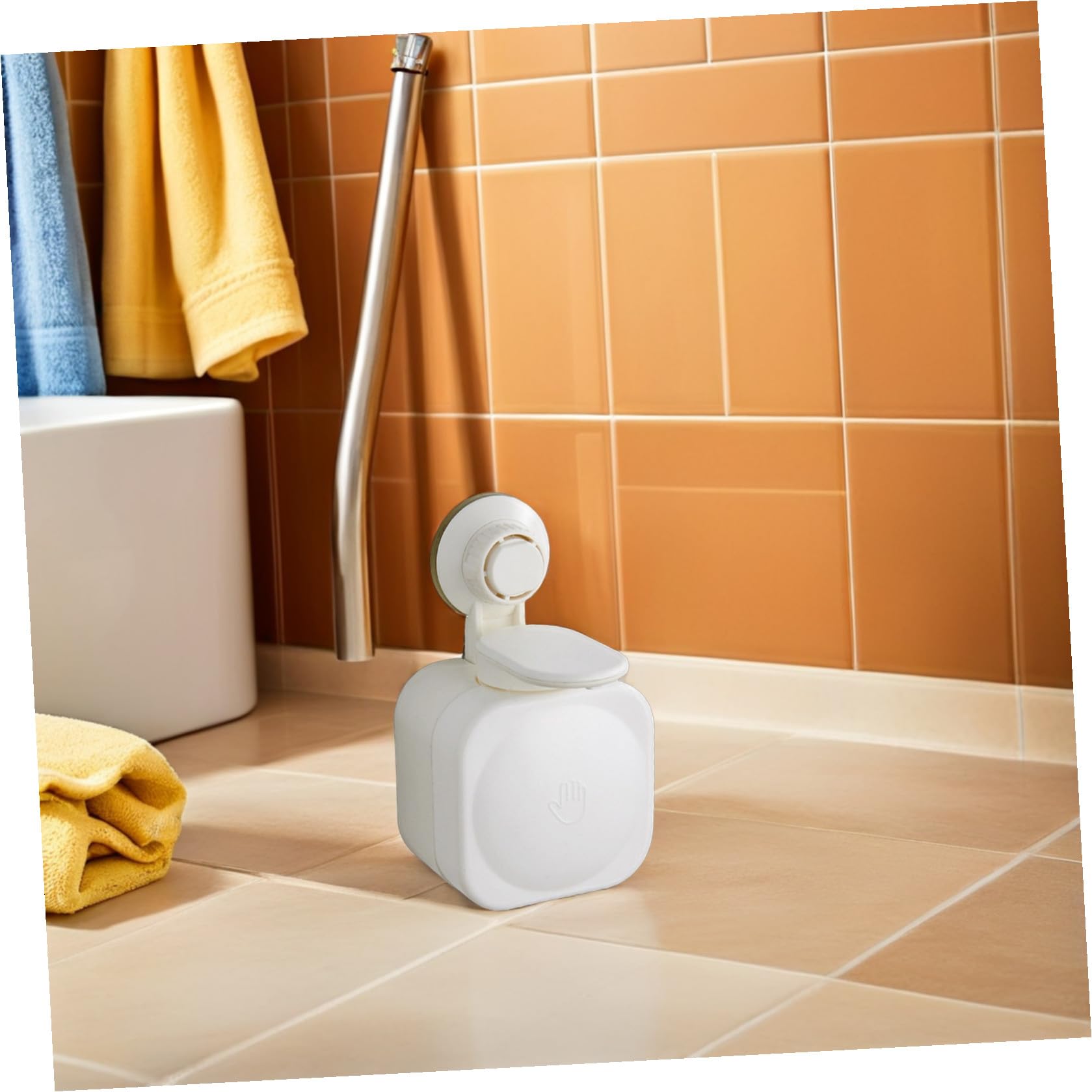 Dispensador de Jabón para Ducha de Baño Ventosa, Montaje en Pared sin Taladro, Plástico Abs de Color Claro, Manual Fácil de Presionar, Uso en Baño y Cocina, Diseño Compacto