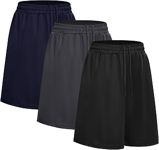 Pantalones cortos de deporte para hombre, paquete de 3 unidades, pantalones cortos de gimnasio con bolsillos, pantalones de correr para hombre, verano, cordón, baloncesto